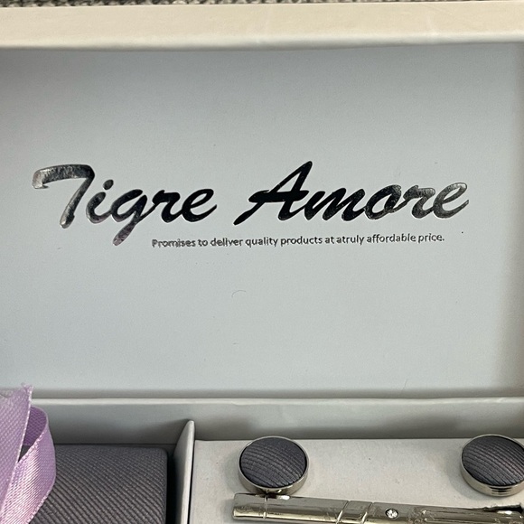 Gray Tie Set with Elegant Accessories - Picture 14 of 16